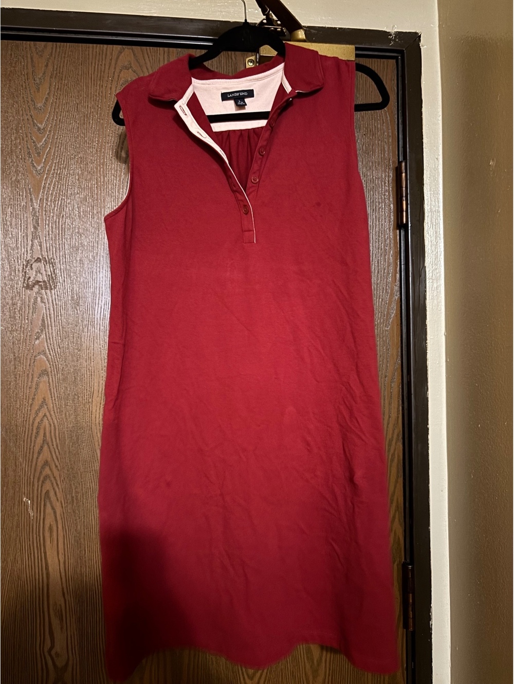 Lands End Polo Cotton Preppy Midi Dress